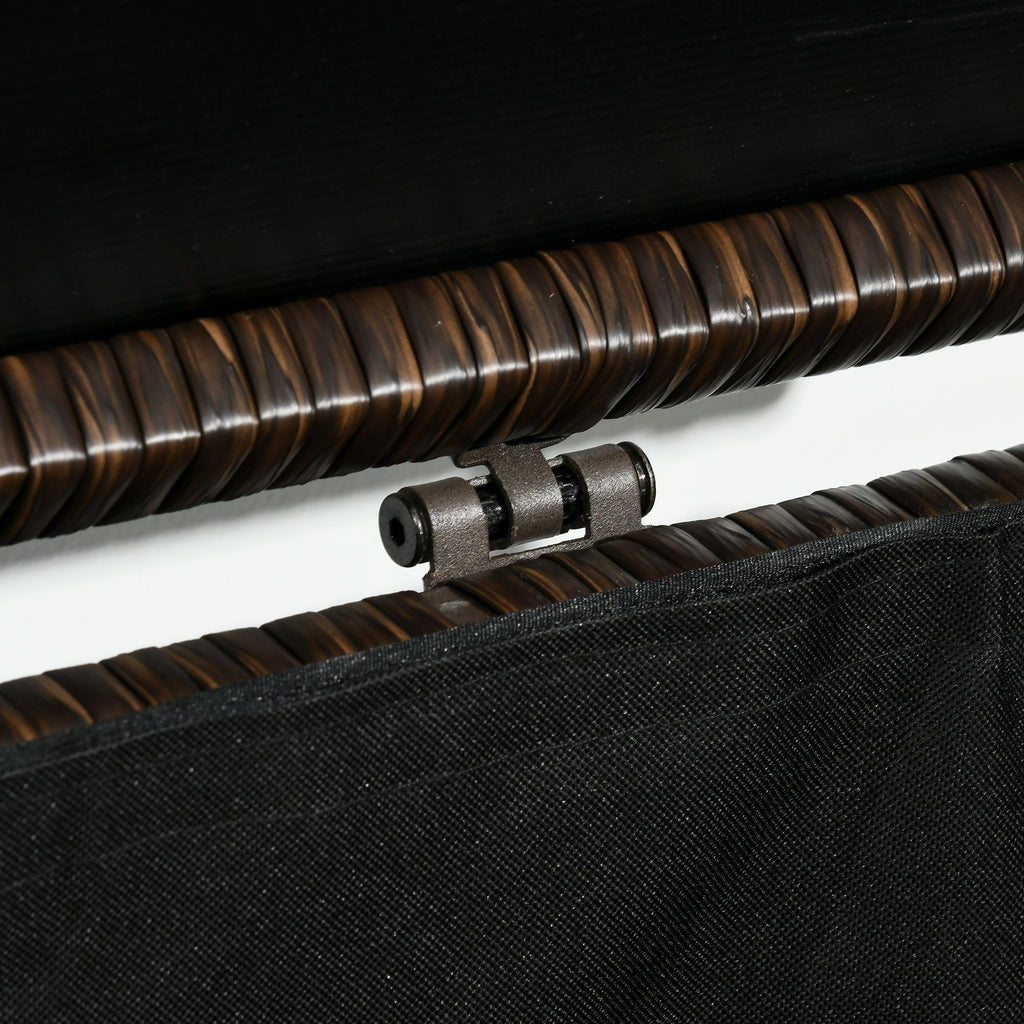 Boîte de rangement extérieure 113 gallons, Coffre en rotin pour intérieur, mobilier de patio, coussins, outils de piscine et jardin, Marron