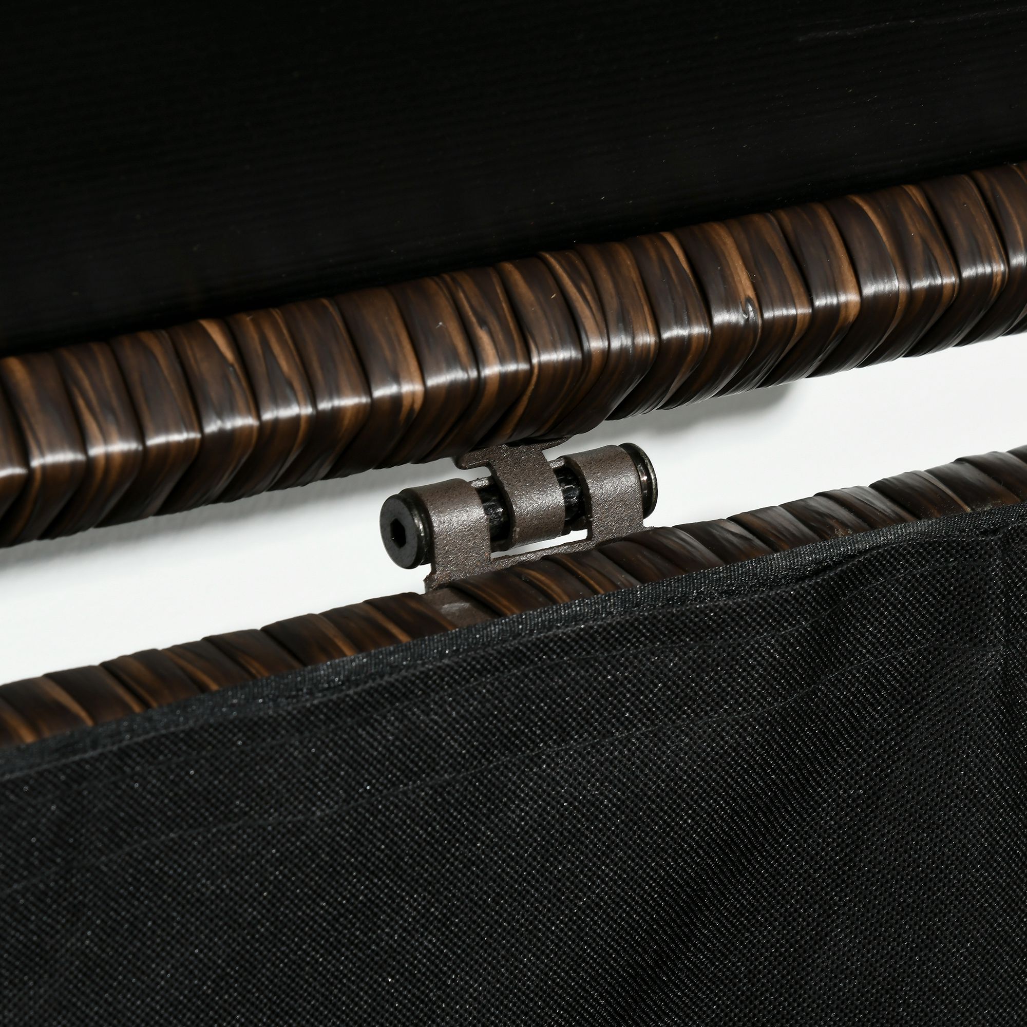 Boîte de rangement extérieure 113 gallons, Coffre en rotin pour intérieur, mobilier de patio, coussins, outils de piscine et jardin, Marron