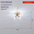 Dandelion Crystal Chandelier Living Room Lamp - Iron Frame, LED, Multiple Heads. - IVOIRART.COM