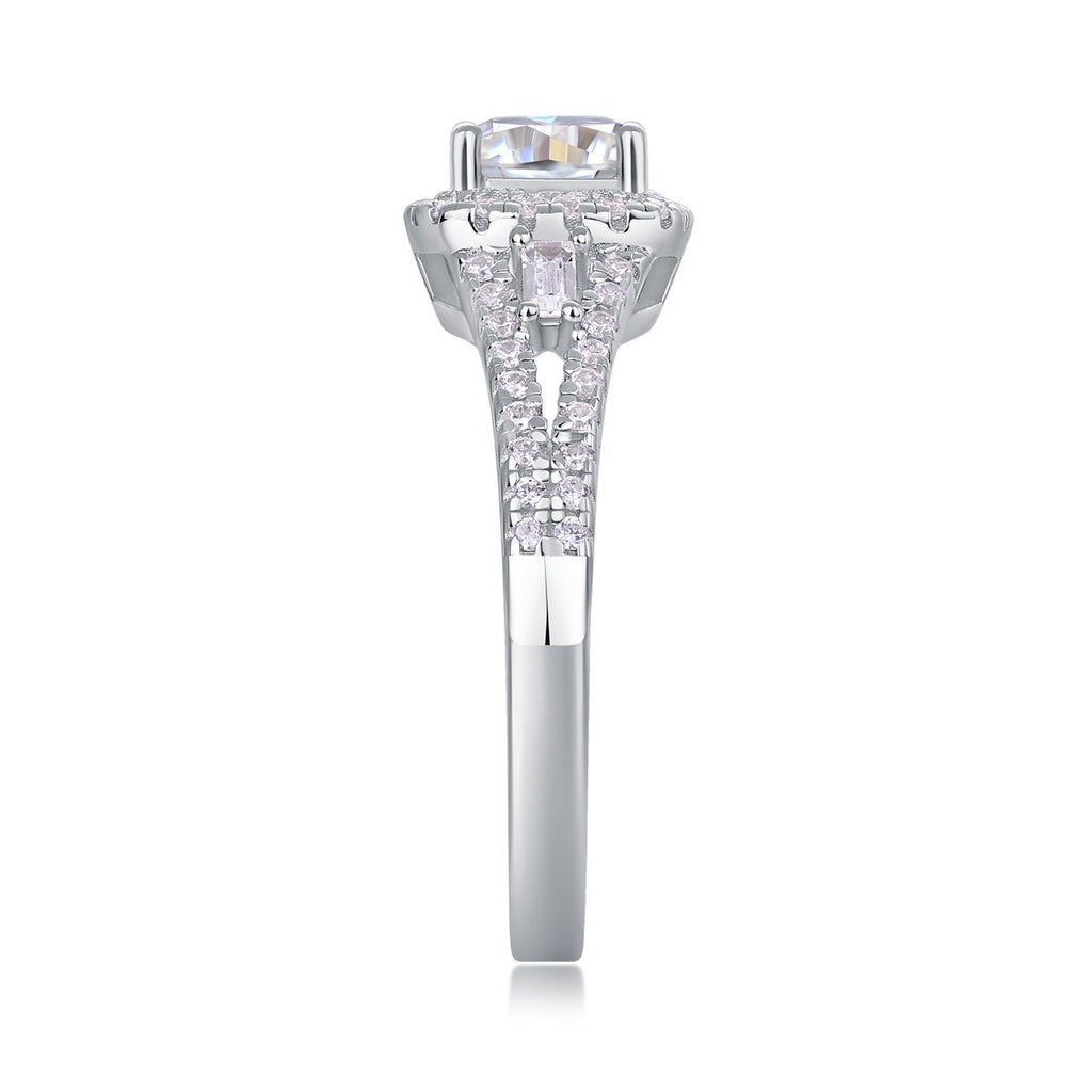 Day By Day - A Wedding Ring Set With Top-quality Moissanite S925 Silver And Platinum-plated Diamond Can Be Tested With A Diamond Pen - IVOIRART.COM