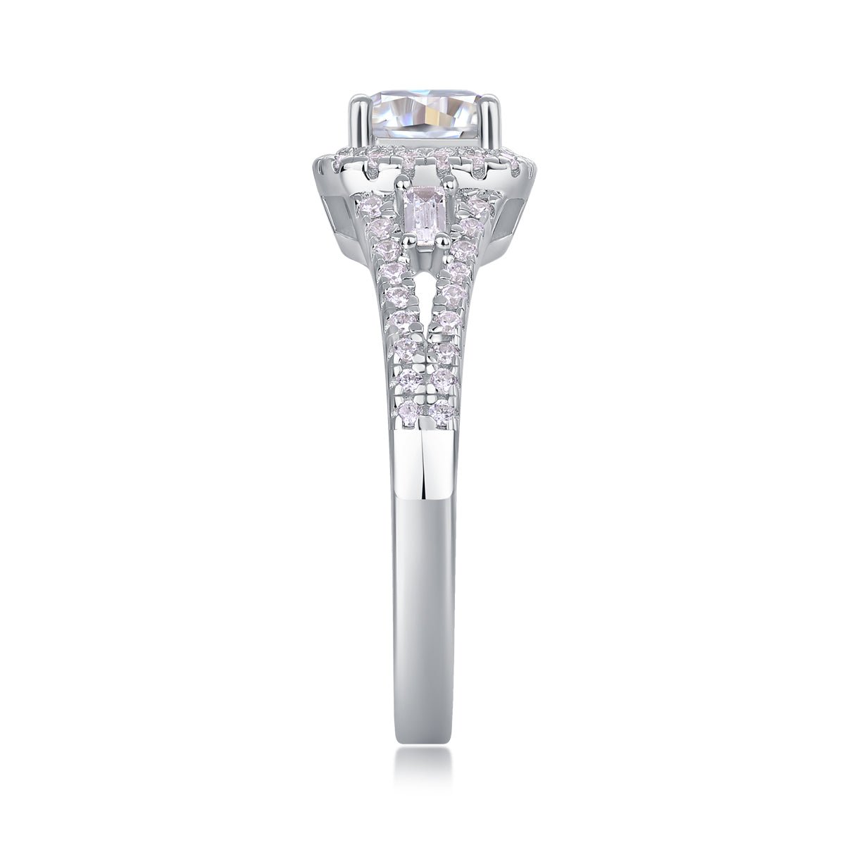 Day By Day - A Wedding Ring Set With Top-quality Moissanite S925 Silver And Platinum-plated Diamond Can Be Tested With A Diamond Pen - IVOIRART.COM