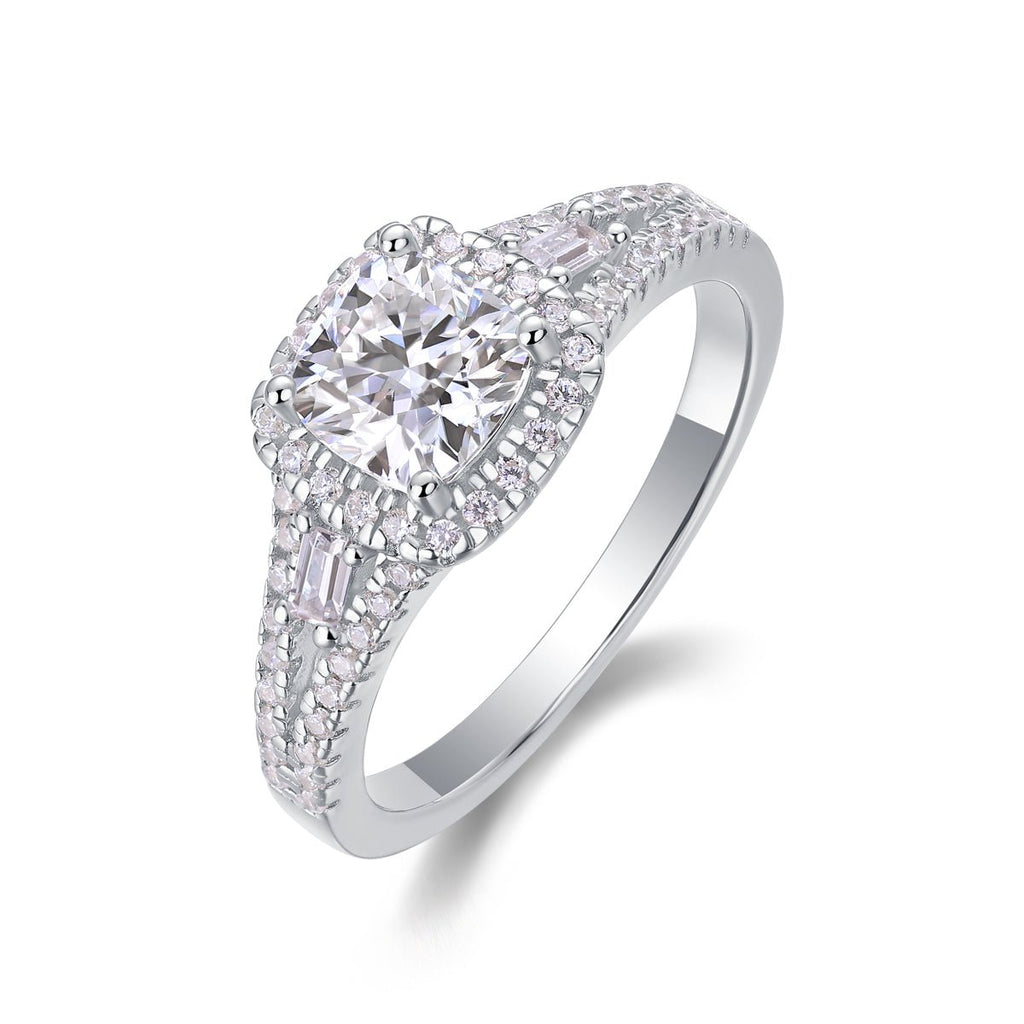 Day By Day - A Wedding Ring Set With Top-quality Moissanite S925 Silver And Platinum-plated Diamond Can Be Tested With A Diamond Pen - IVOIRART.COM