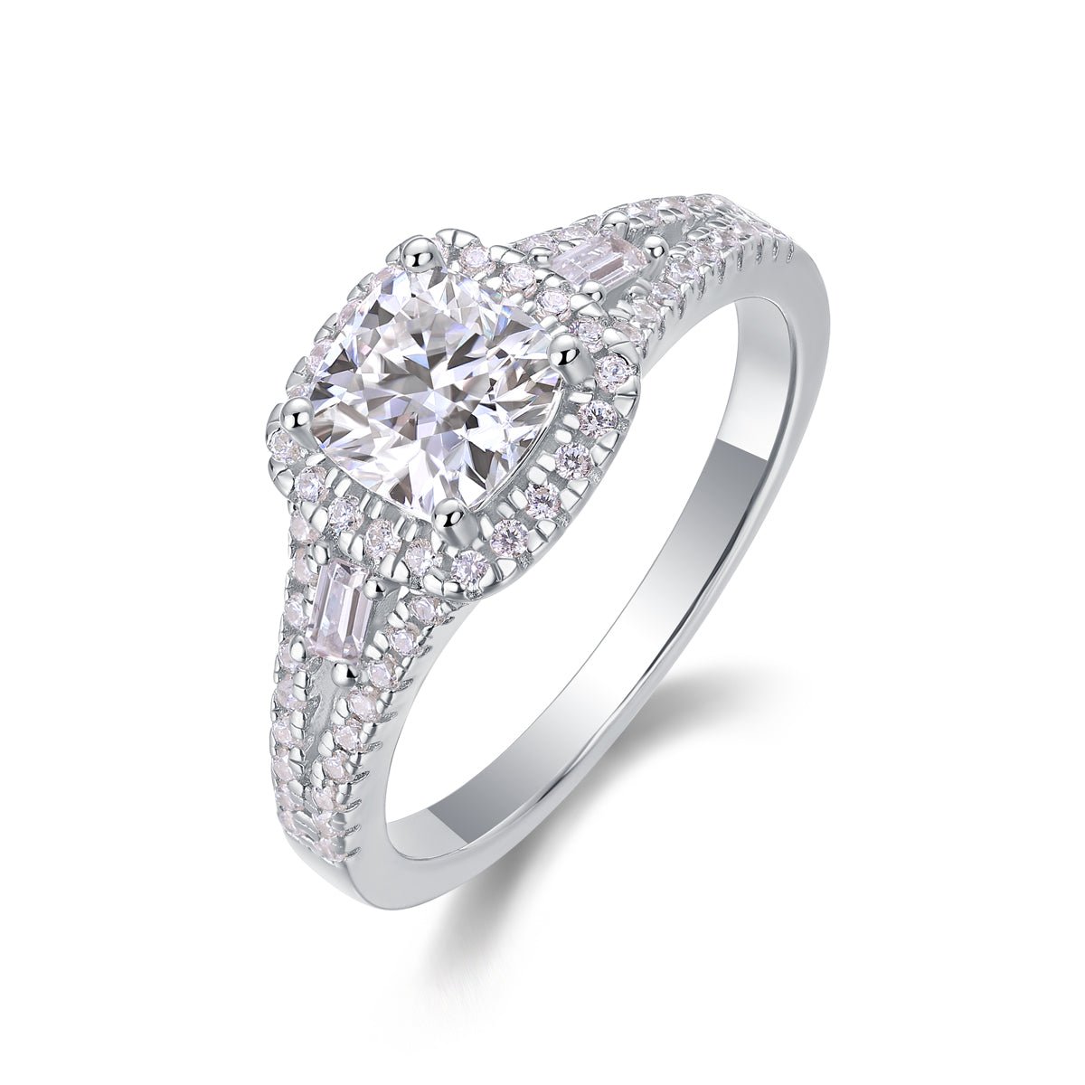 Day By Day - A Wedding Ring Set With Top-quality Moissanite S925 Silver And Platinum-plated Diamond Can Be Tested With A Diamond Pen - IVOIRART.COM
