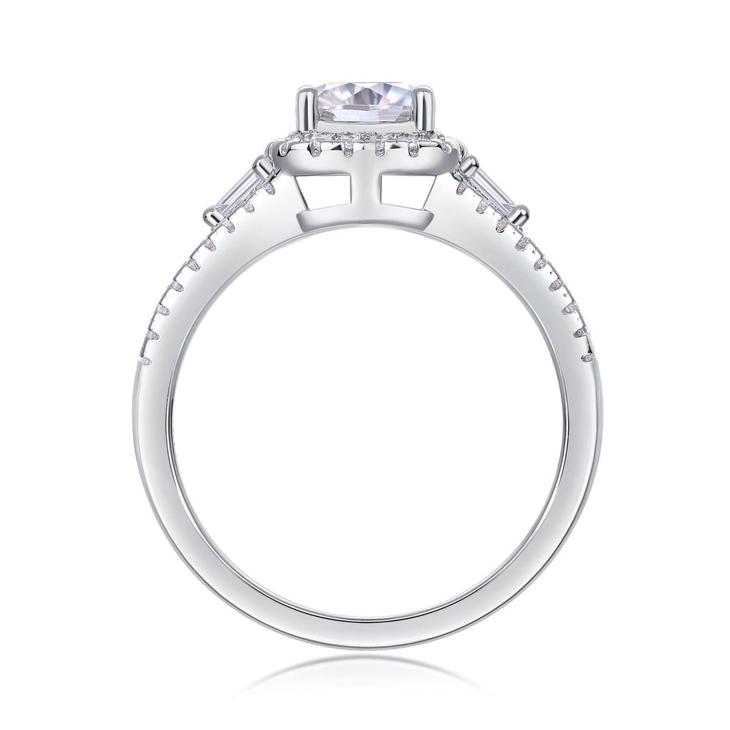 Day By Day - A Wedding Ring Set With Top-quality Moissanite S925 Silver And Platinum-plated Diamond Can Be Tested With A Diamond Pen - IVOIRART.COM