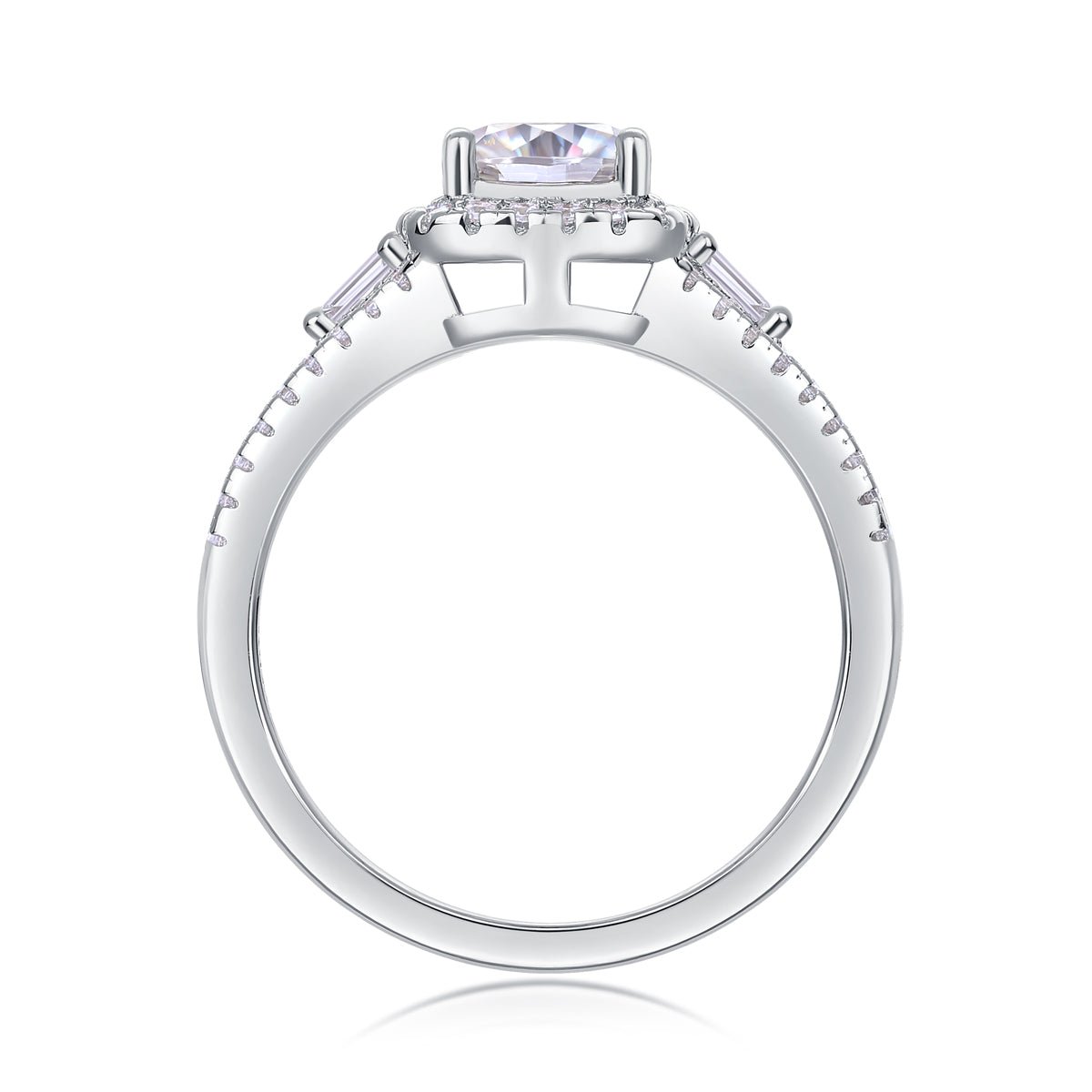 Day By Day - A Wedding Ring Set With Top-quality Moissanite S925 Silver And Platinum-plated Diamond Can Be Tested With A Diamond Pen - IVOIRART.COM