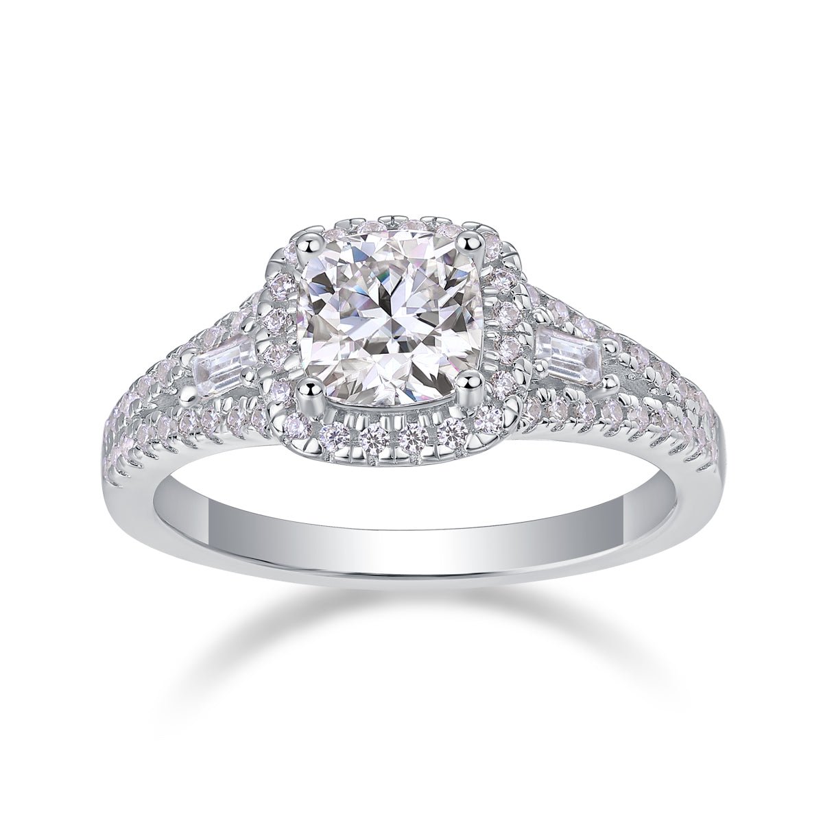 Day By Day - A Wedding Ring Set With Top-quality Moissanite S925 Silver And Platinum-plated Diamond Can Be Tested With A Diamond Pen - IVOIRART.COM