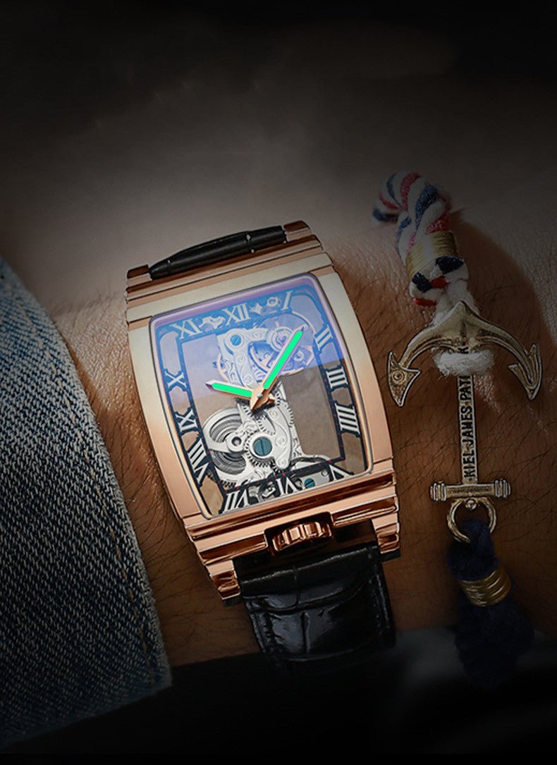 Daystar Montre Unisexe en Acier Inoxydable avec Bracelet en Cuir Élégante - IVOIRART.COM