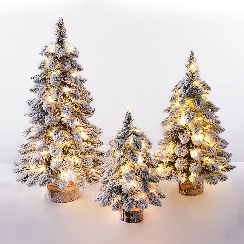 Petit Sapin de Noël Floconné Miniature Décoratif 45-60 cm pour Fêtes