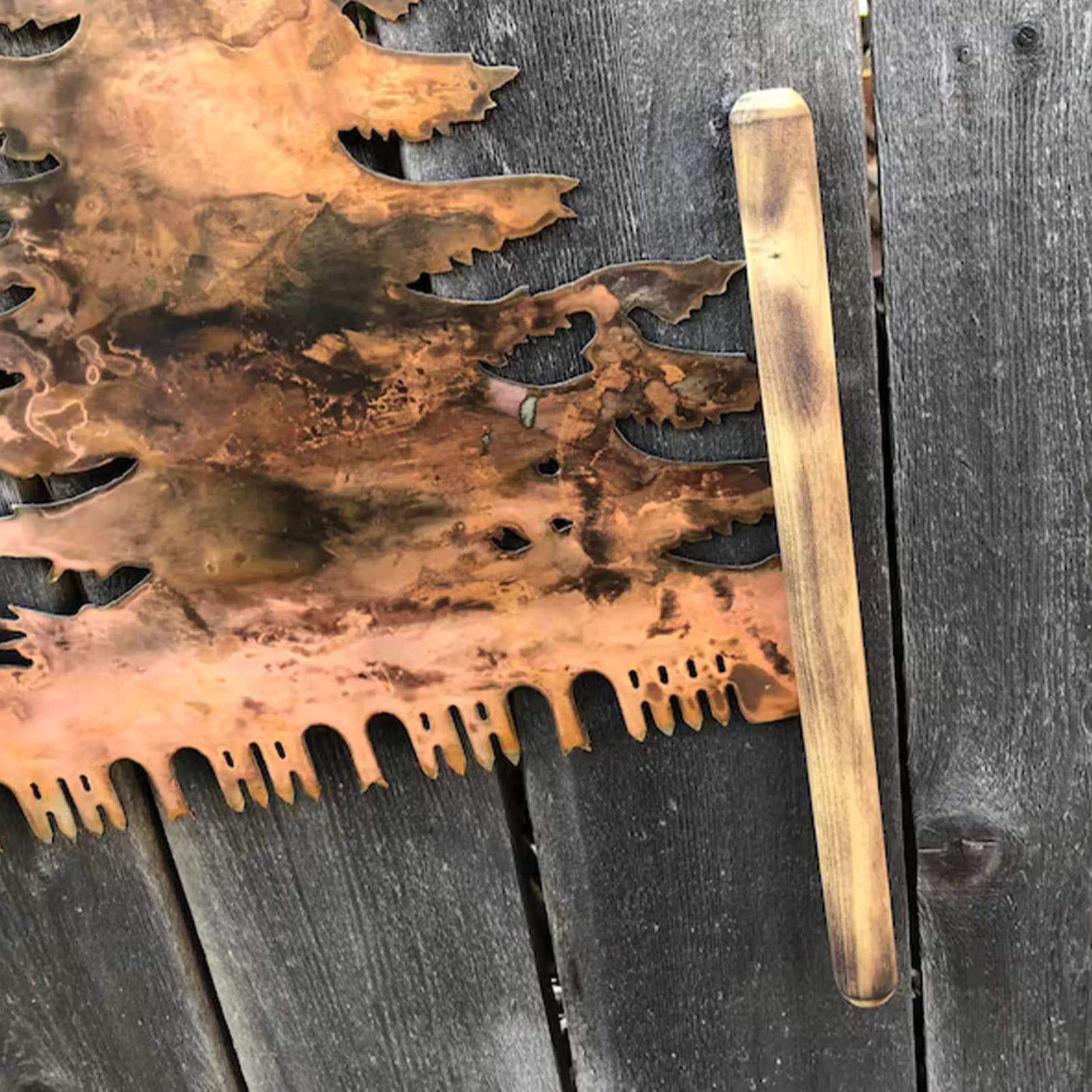 Nouvelle décoration murale en métal scie à coupe transversale orignal en élan sur arbre