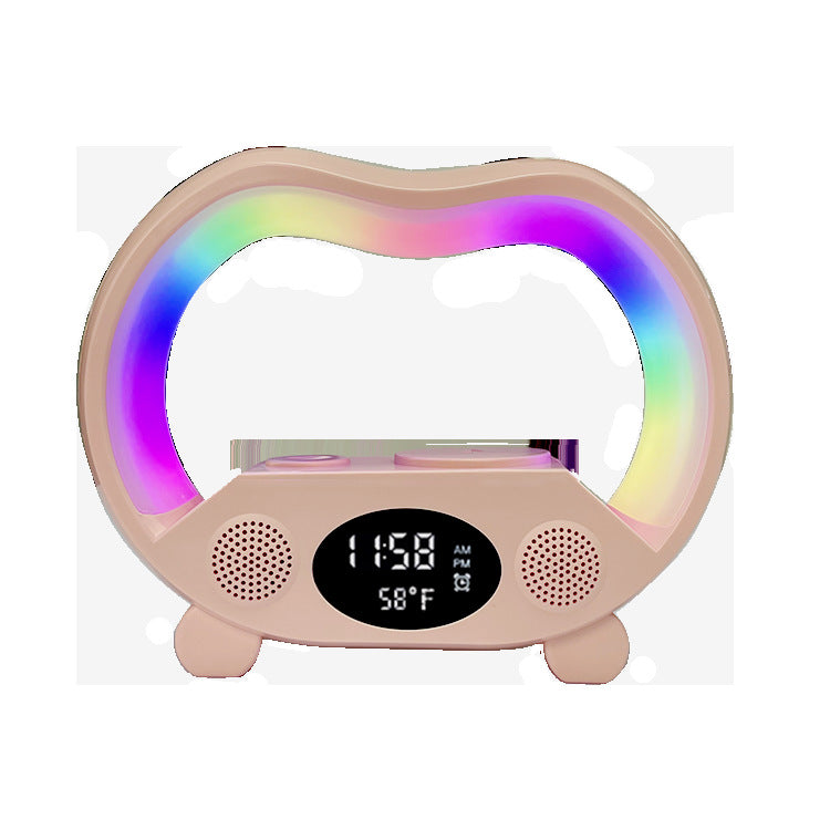 Nouvelle lampe de table LED intelligente 6-en-1 avec télécommande Bluetooth, chargeur sans fil multifonction, haut-parleur et ambiance lumineuse