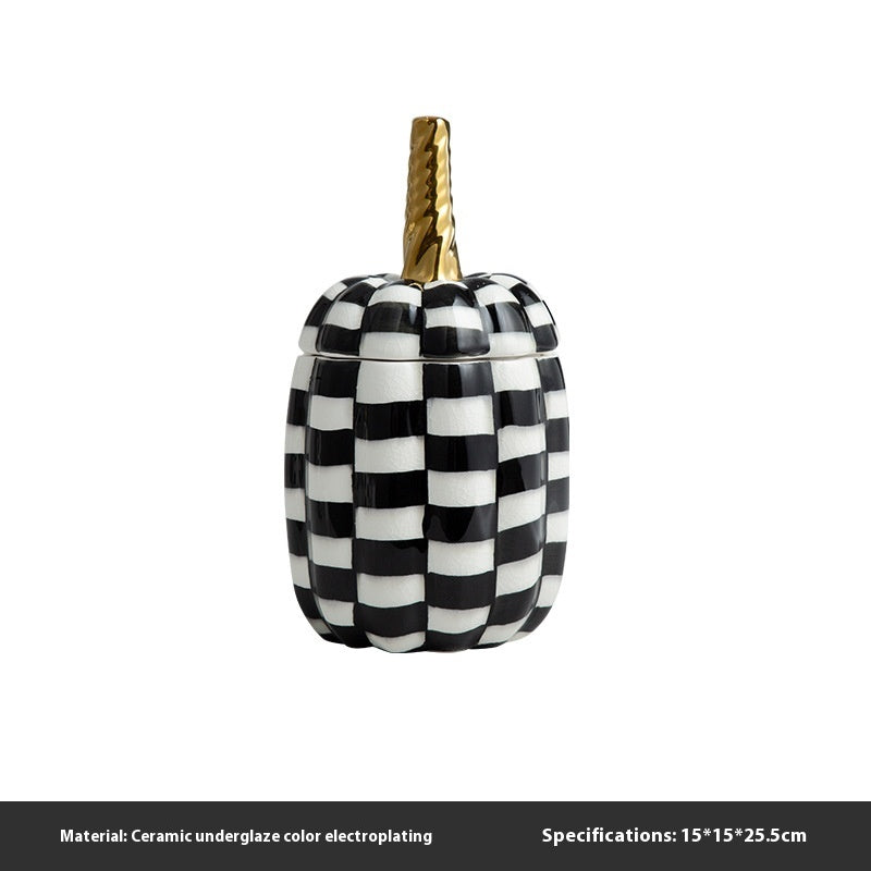 Marmite décorative en céramique peinte à la main en forme de citrouille