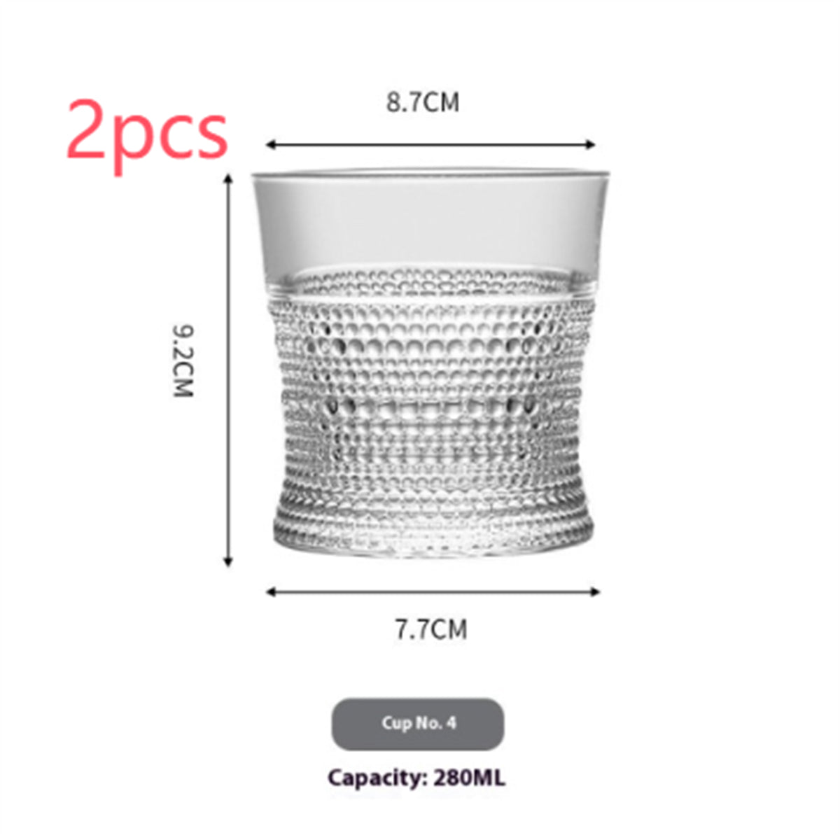 Verre à vin sculpté en whisky embossé spécial