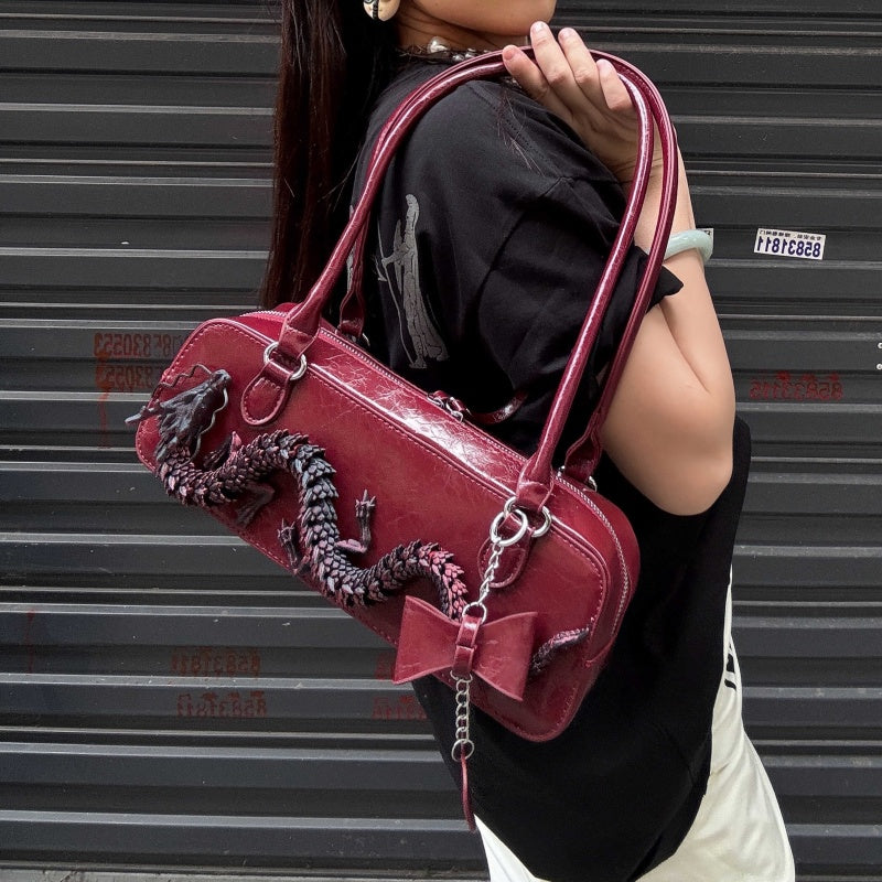 Sac designer nouveau style chinois Modèle Dragon Rouge Bowling Haut de gamme