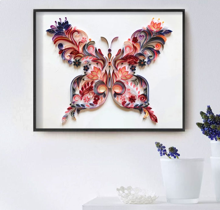 Pack Matériel Illustration Papillon 50 cm (20 pouces) pour Quilling Artistique