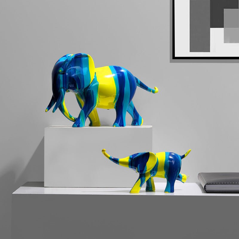 Déco éléphant en résine luxe légère créative pour salon - design moderne simple. - IVOIRART.COM