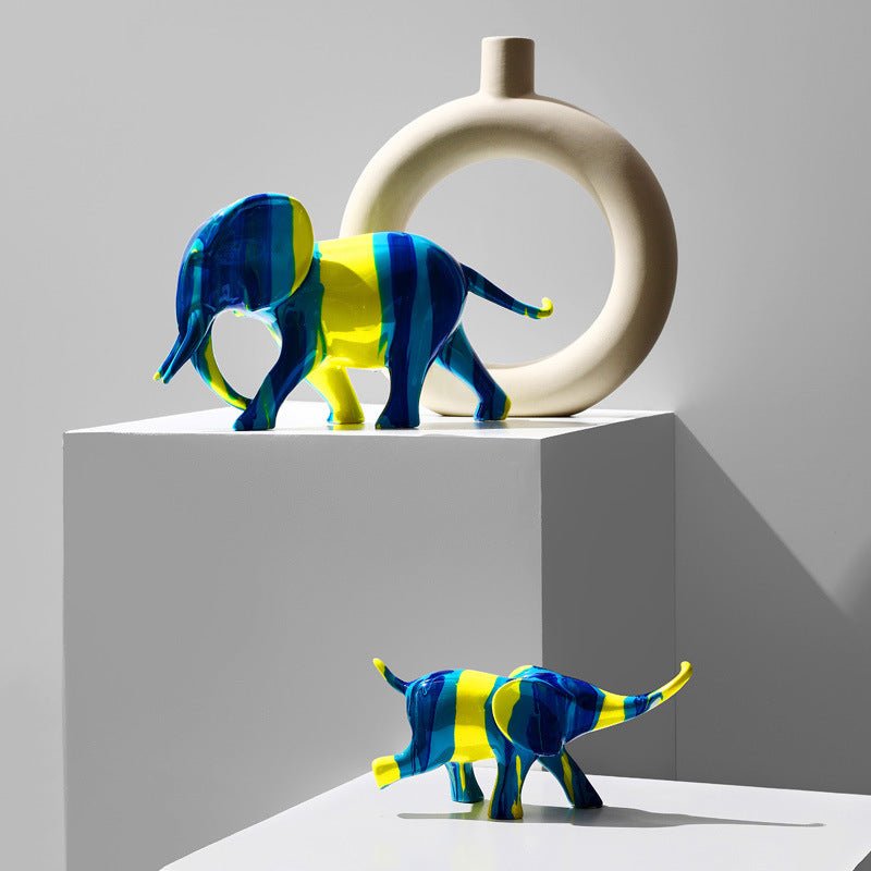 Déco éléphant en résine luxe légère créative pour salon - design moderne simple. - IVOIRART.COM
