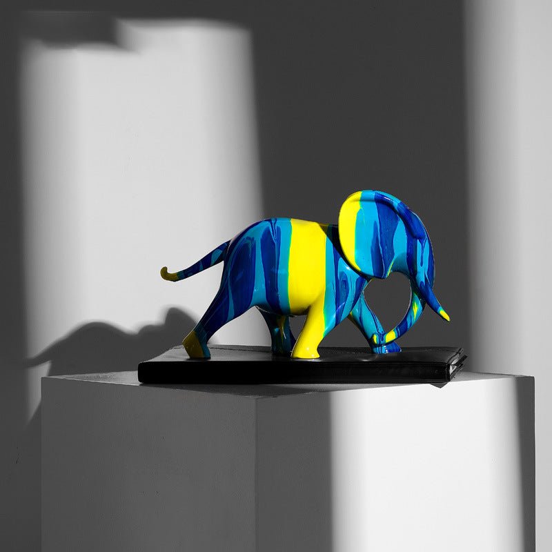 Déco éléphant en résine luxe légère créative pour salon - design moderne simple. - IVOIRART.COM