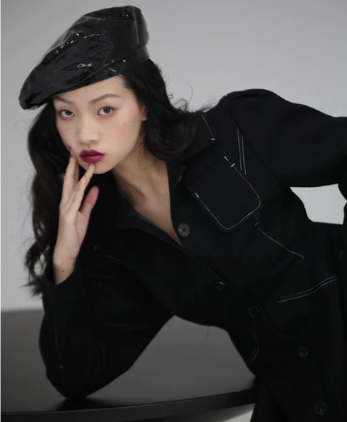 Deconstructed Mainline Audrey Hepburn Style Retro Waist Cinching Wool Coat - IVOIRART.COM