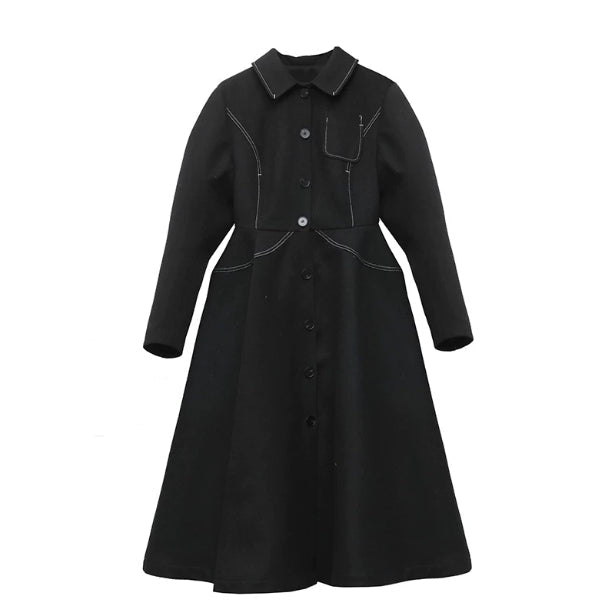 Deconstructed Mainline Audrey Hepburn Style Retro Waist Cinching Wool Coat - IVOIRART.COM