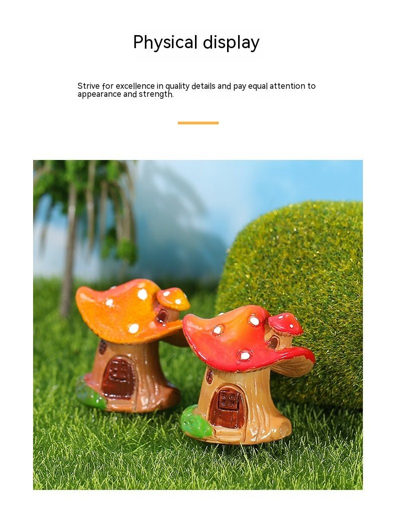 Décoration créative maison champignon en résine avec mousse micro - paysage - IVOIRART.COM