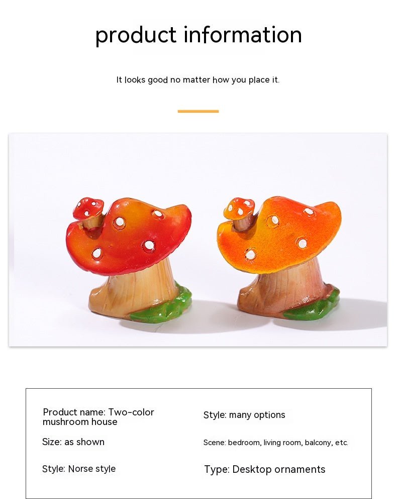 Décoration créative maison champignon en résine avec mousse micro - paysage - IVOIRART.COM