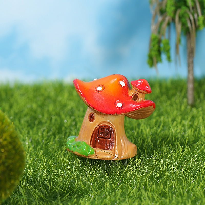 Décoration créative maison champignon en résine avec mousse micro - paysage - IVOIRART.COM
