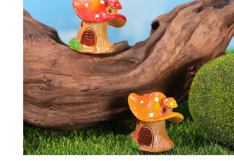 Décoration créative maison champignon en résine avec mousse micro - paysage - IVOIRART.COM