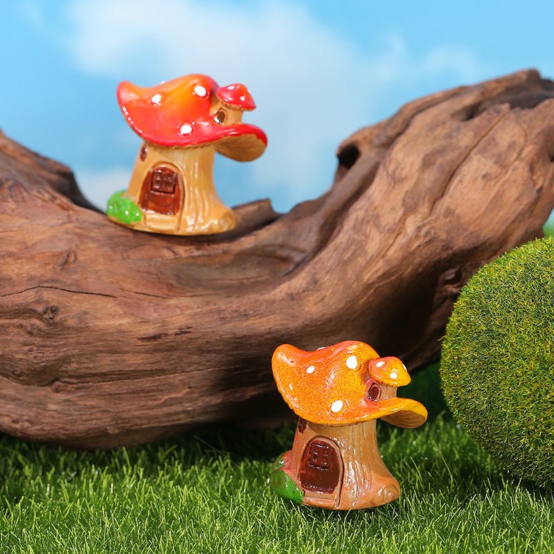 Décoration créative maison champignon en résine avec mousse micro - paysage - IVOIRART.COM