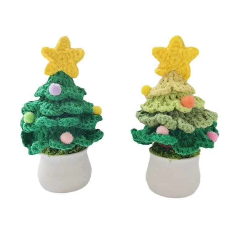 Décoration de bureau artisanale en laine crochetée en forme d'arbre de Noël - IVOIRART.COM
