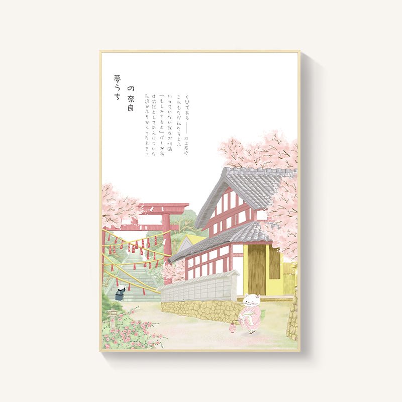 Décoration murale japonaise paysage fleurs de cerisier pour restaurant sushi chambre - IVOIRART.COM