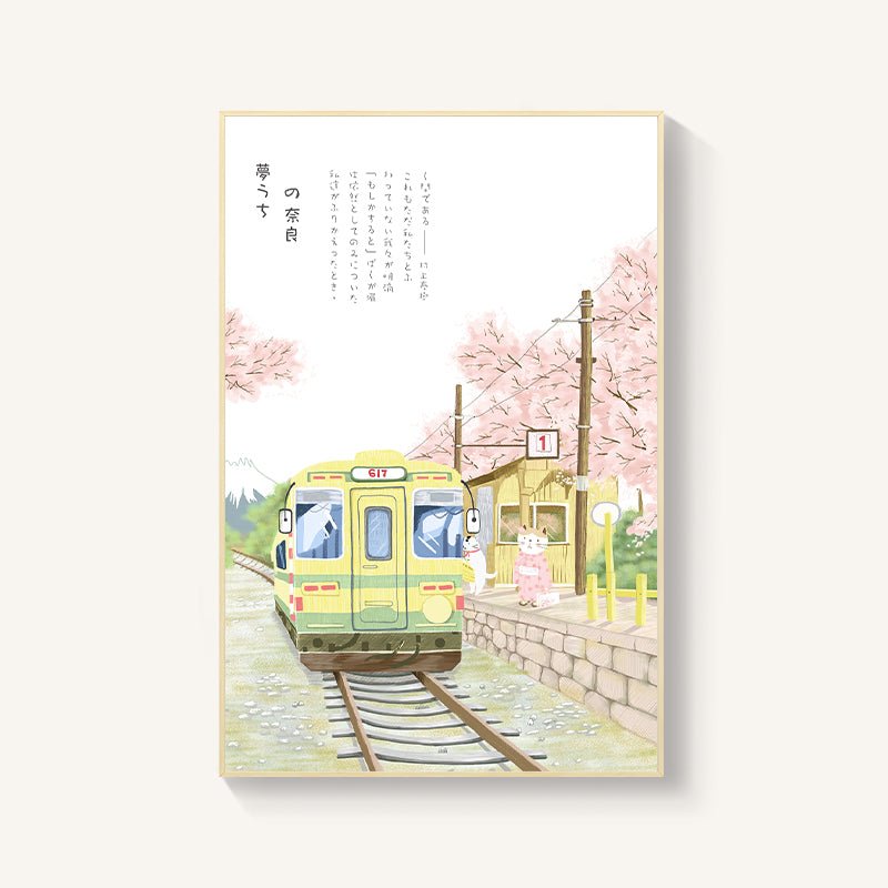 Décoration murale japonaise paysage fleurs de cerisier pour restaurant sushi chambre - IVOIRART.COM