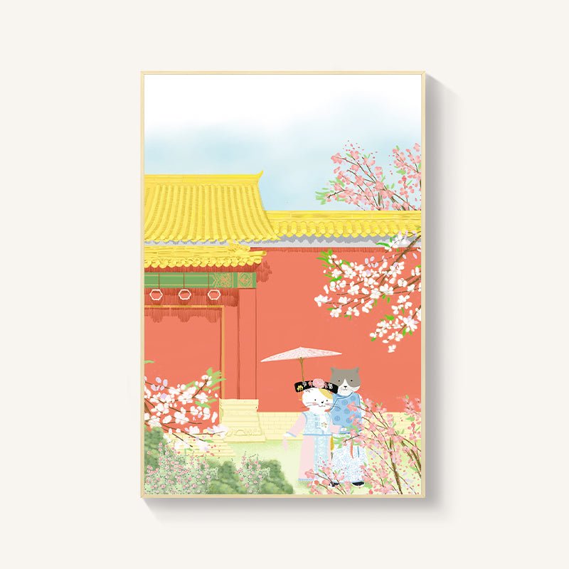 Décoration murale japonaise paysage fleurs de cerisier pour restaurant sushi chambre - IVOIRART.COM