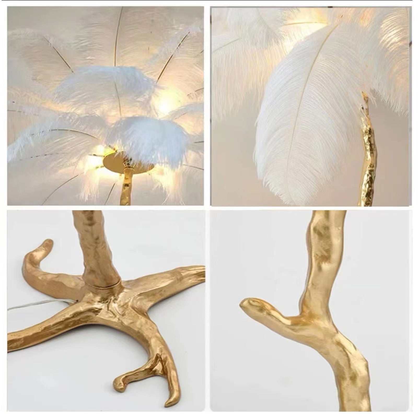 Decorative Resin Feather Floor Lamp For Living Room And Bedroom - IVOIRART.COM
