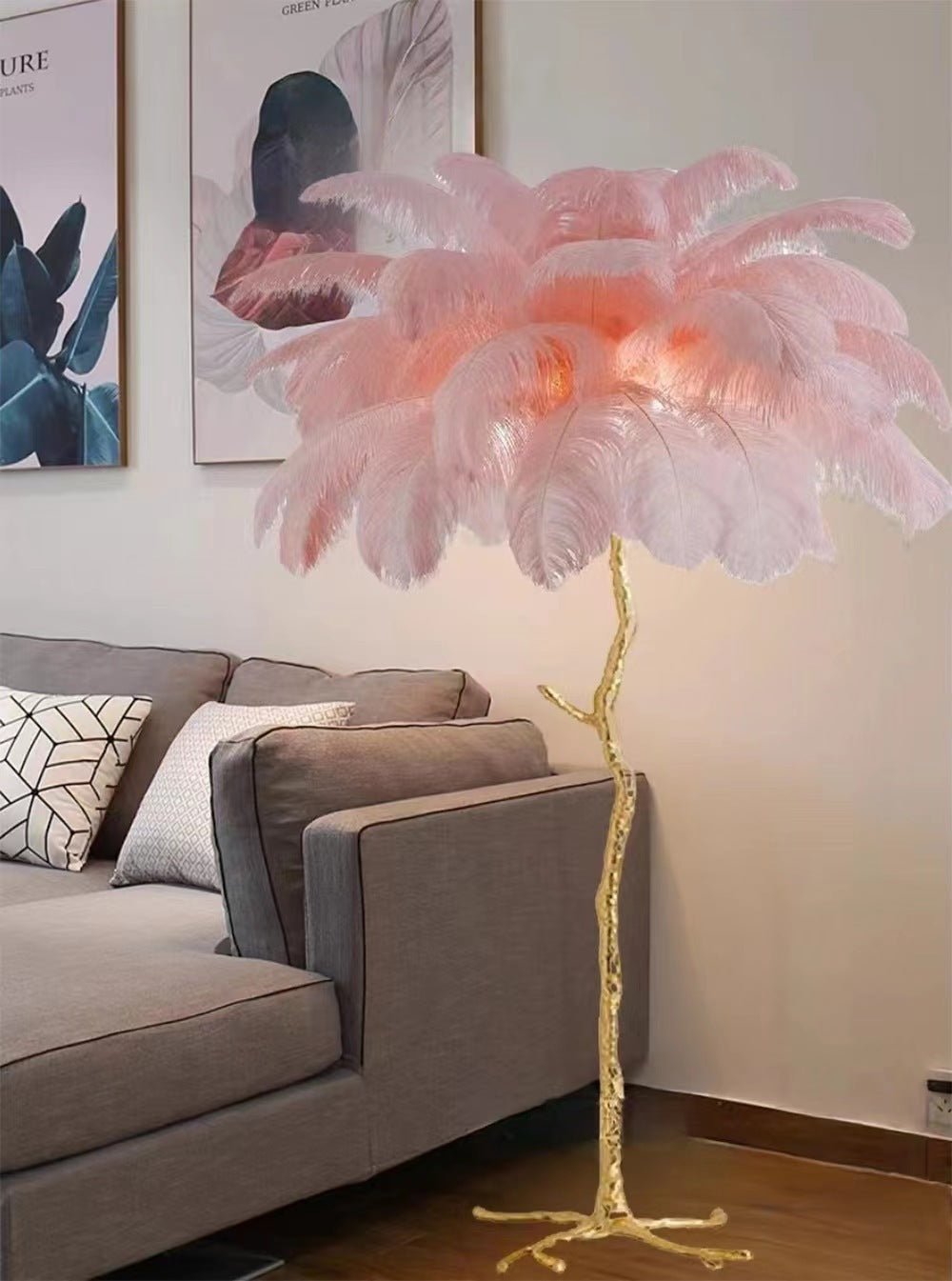 Decorative Resin Feather Floor Lamp For Living Room And Bedroom - IVOIRART.COM