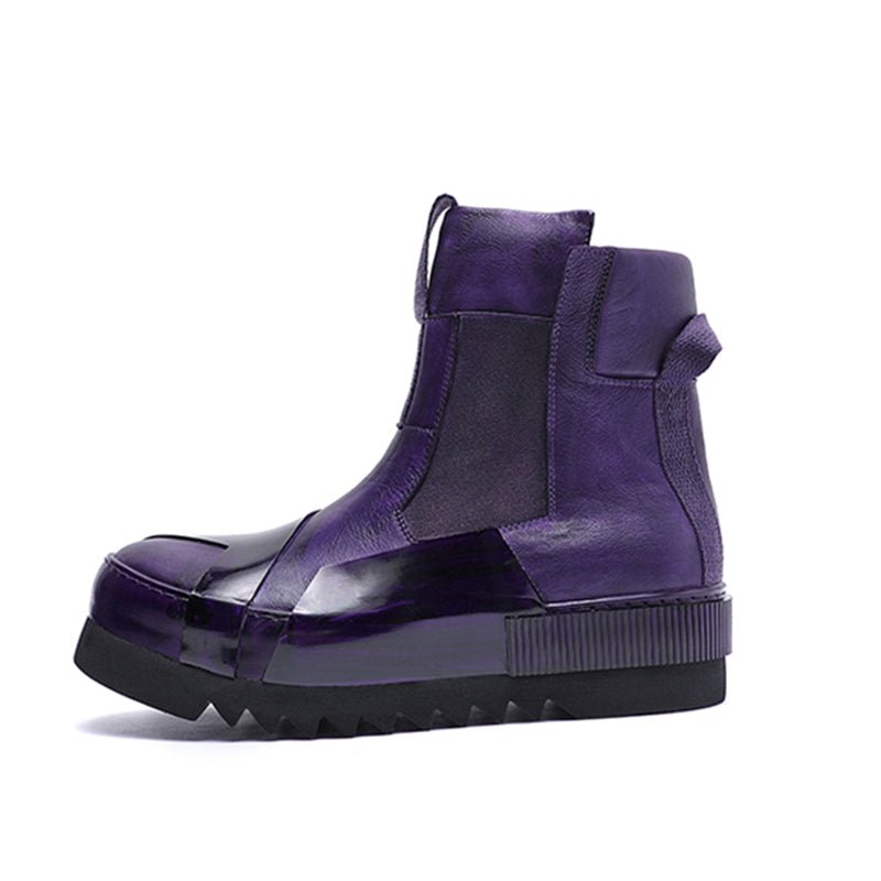 Design Leather Handmade Retro Thick Soled Heightening Casual Shoes - IVOIRART.COM