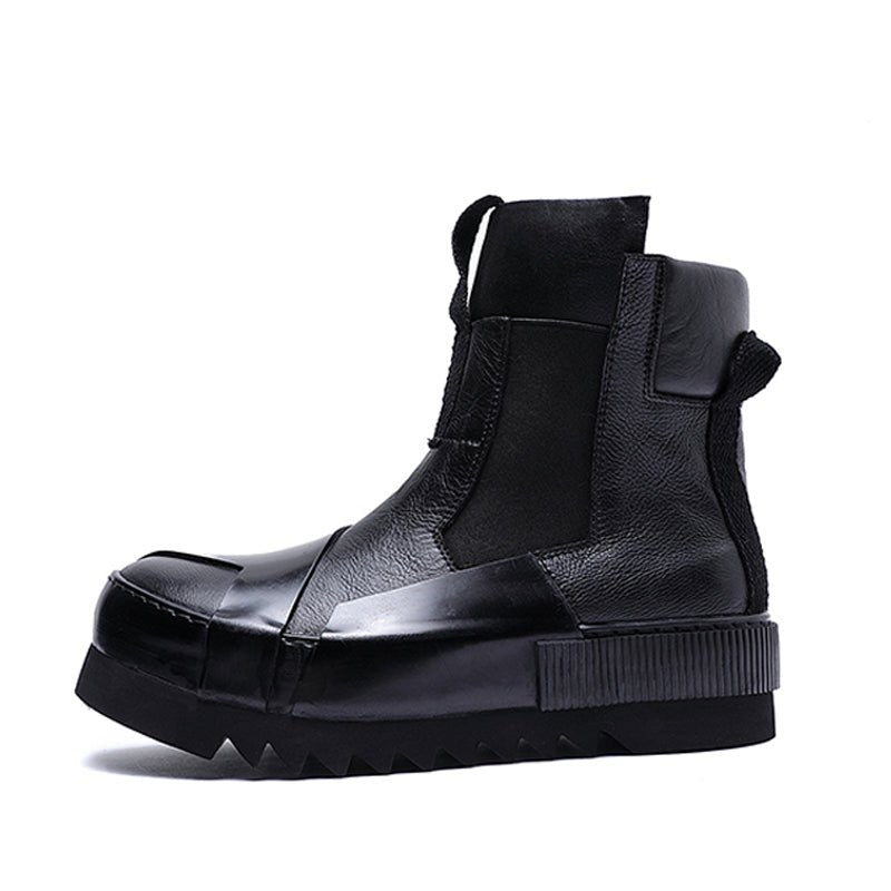 Design Leather Handmade Retro Thick Soled Heightening Casual Shoes - IVOIRART.COM