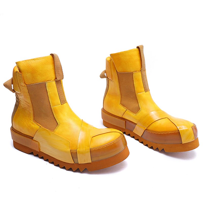 Design Leather Handmade Retro Thick Soled Heightening Casual Shoes - IVOIRART.COM