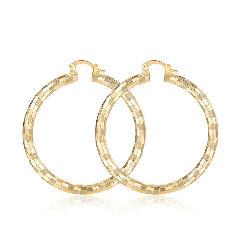 Design minimaliste européen et américain cercle en électrodéposition or 18K - IVOIRART.COM