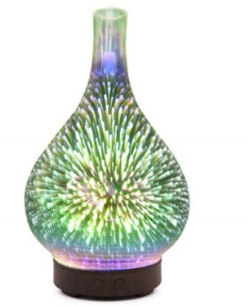 Diffuseur d'Arôme 3D en Verre avec Lampe Colorée et Humidificateur Nuit - IVOIRART.COM