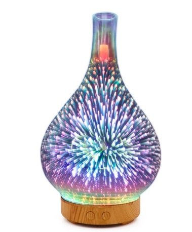 Diffuseur d'Arôme 3D en Verre avec Lampe Colorée et Humidificateur Nuit - IVOIRART.COM