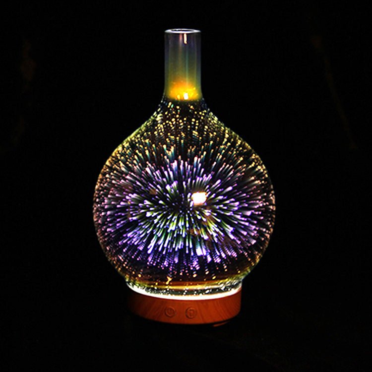 Diffuseur d'Arôme 3D en Verre avec Lampe Colorée et Humidificateur Nuit - IVOIRART.COM
