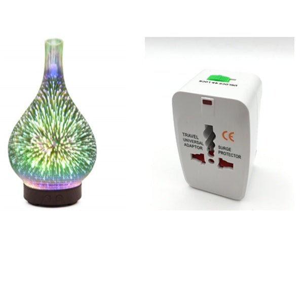 Diffuseur d'Arôme 3D en Verre avec Lampe Colorée et Humidificateur Nuit - IVOIRART.COM