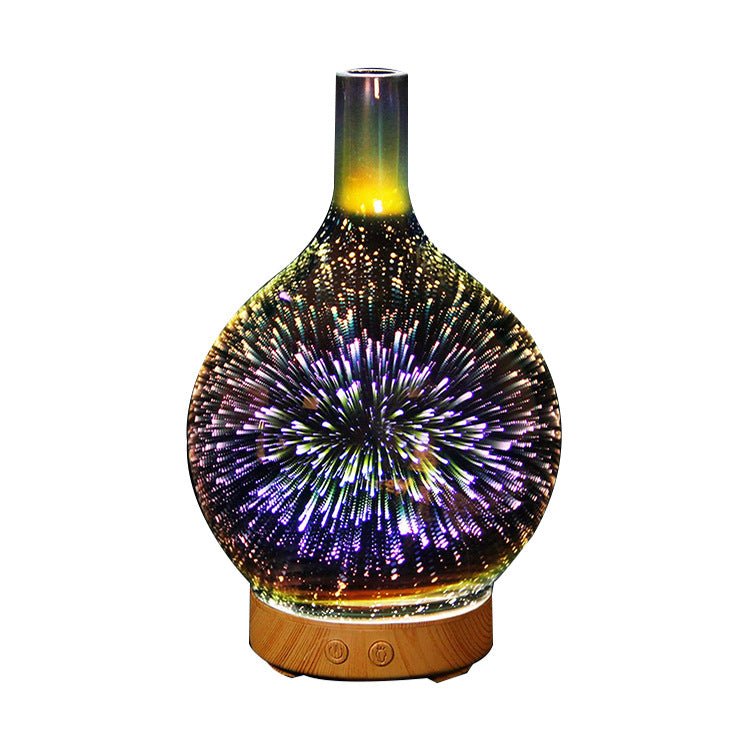 Diffuseur d'Arôme 3D en Verre avec Lampe Colorée et Humidificateur Nuit - IVOIRART.COM