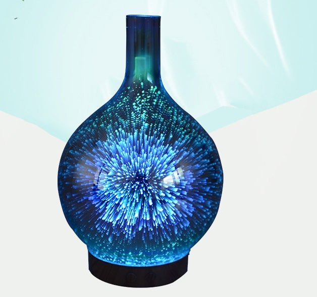 Diffuseur d'Arôme 3D en Verre avec Lampe Colorée et Humidificateur Nuit - IVOIRART.COM