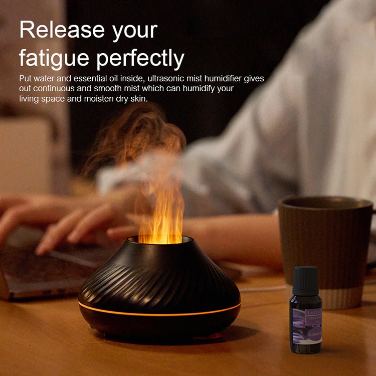 Diffuseur d'arôme Flamme RVB 130ml, Humidificateur Flambeau Volcano 3D Couleurs - IVOIRART.COM