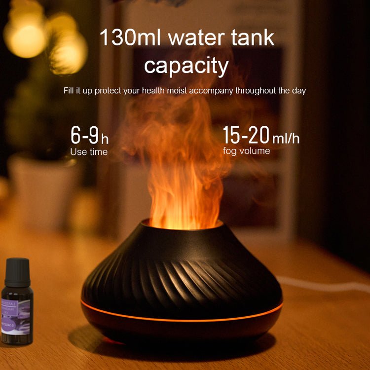 Diffuseur d'arôme Flamme RVB 130ml, Humidificateur Flambeau Volcano 3D Couleurs - IVOIRART.COM