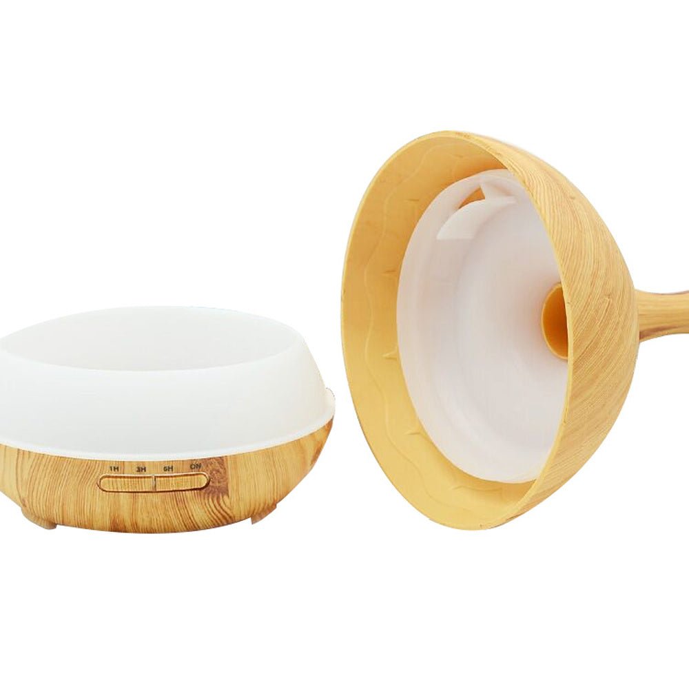 Diffuseur d'arômes motif bois XD806 · 400ML · LED multicolore · Minuterie 1/3/6H - IVOIRART.COM
