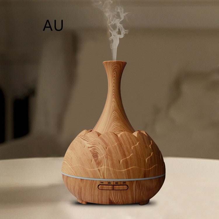 Diffuseur d'arômes motif bois XD806 · 400ML · LED multicolore · Minuterie 1/3/6H - IVOIRART.COM