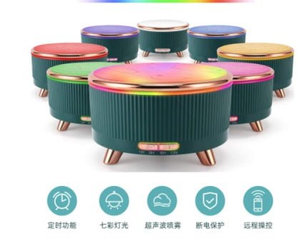 Diffuseur d'arômes ultrasonique à grain de bois, mini 500 ml, humidificateur de bureau grande capacité - IVOIRART.COM