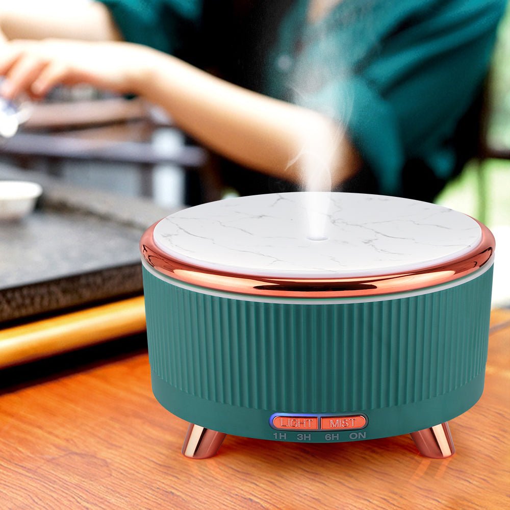 Diffuseur d'arômes ultrasonique à grain de bois, mini 500 ml, humidificateur de bureau grande capacité - IVOIRART.COM